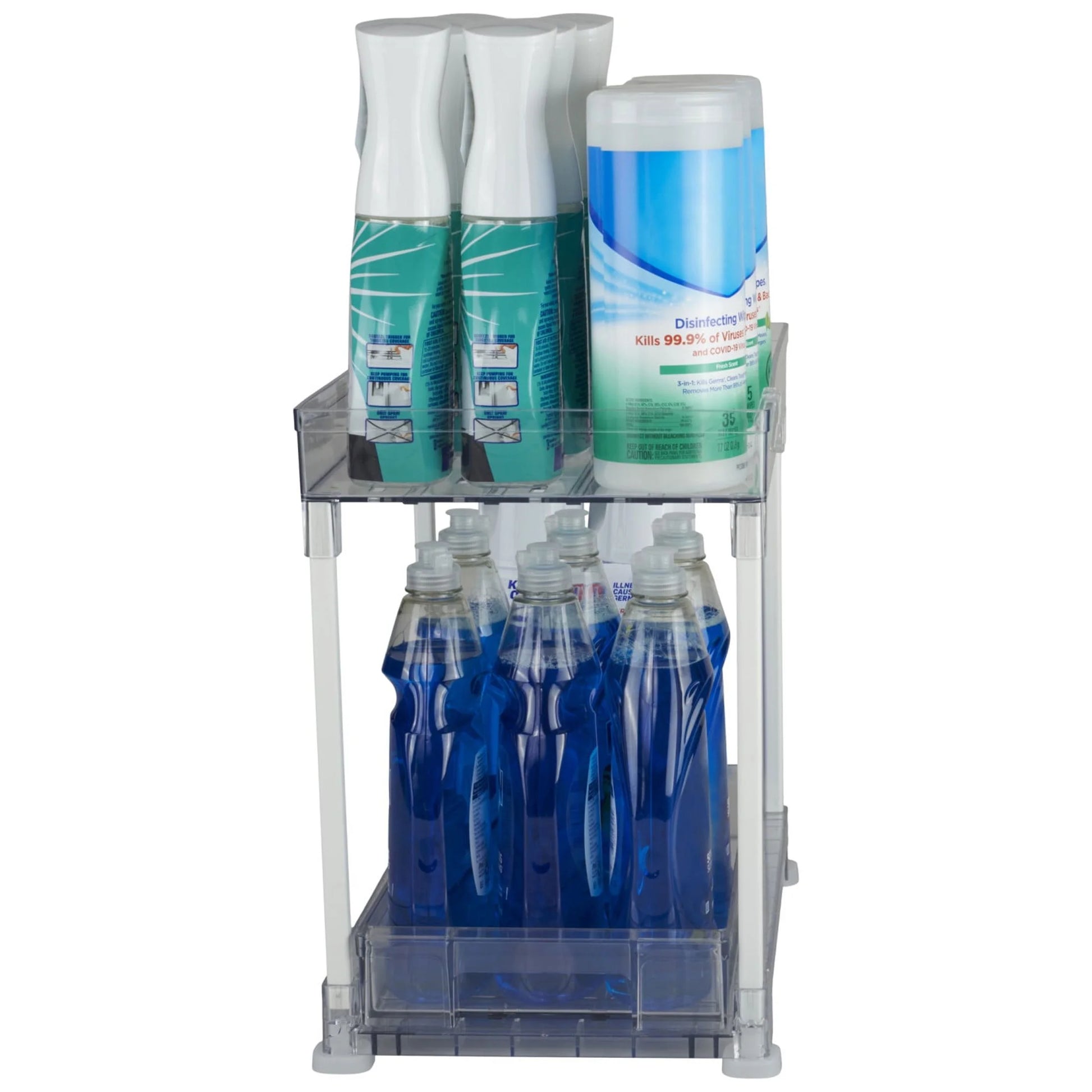 (2 Pack)  under Cabinet 2-Tier Storage Tower, 10X14.5X15In