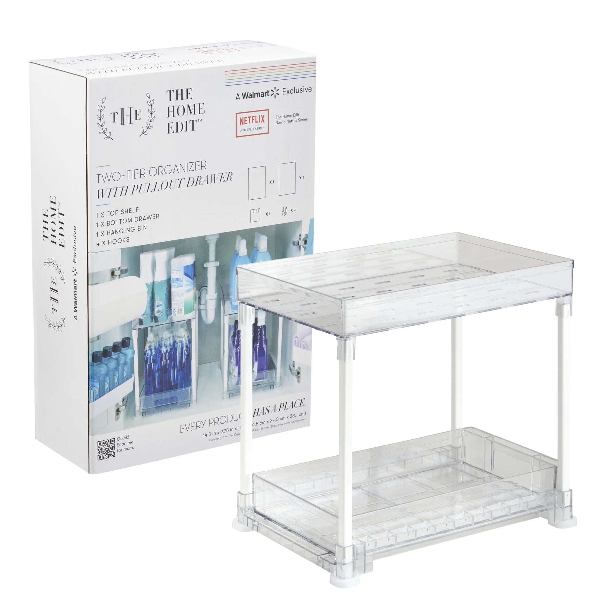(2 Pack)  under Cabinet 2-Tier Storage Tower, 10X14.5X15In